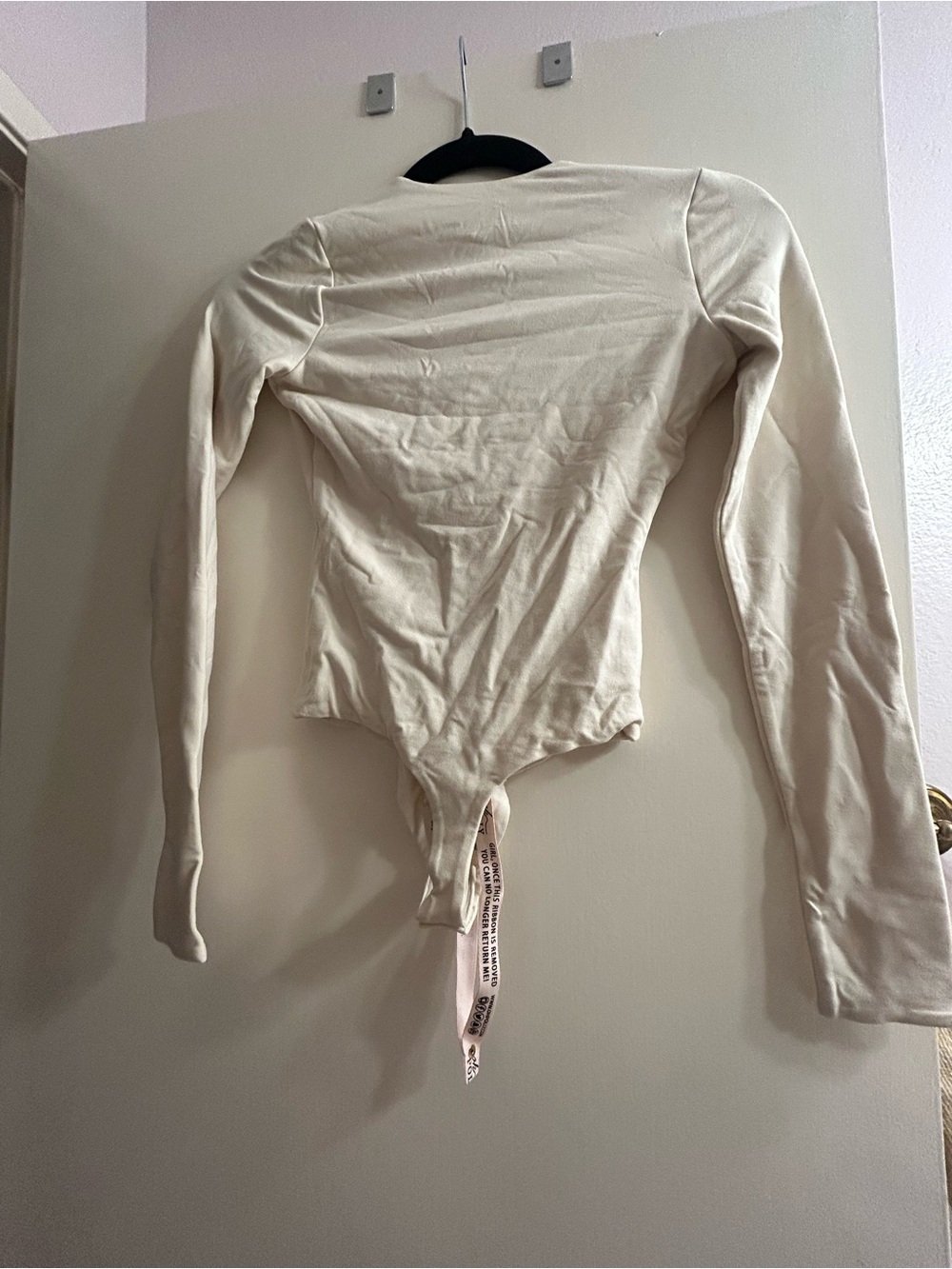 Oh Polly Long-Sleeve Cream Bodysuit for Women - XS brand new with tags